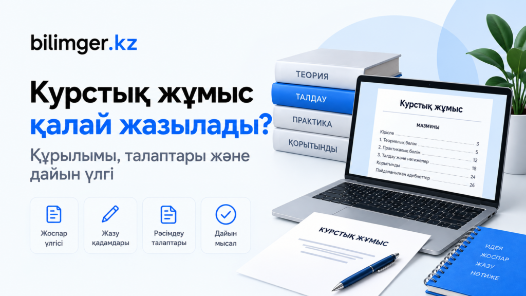 Курстық жұмыс қалай жазылады? Құрылымы, талаптары және дайын үлгі